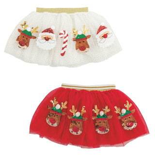 Red tutu with sequin reindeer 