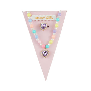 Celebrate the special day with this delightful Purple Pink Birthday Jewelry
