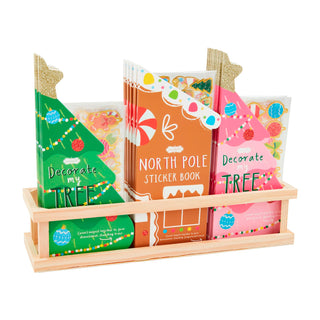 3 different Christmas-themed interactive sticker books 