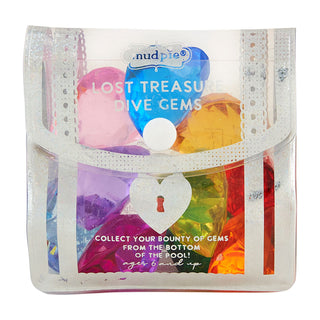 Packaged 'Lost Treasure Dive Gems' with colorful gemstones 