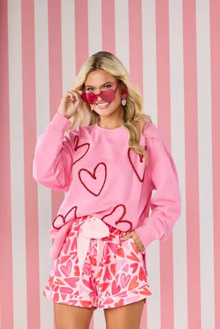 Red Heart Sparkle Sweatshirt BS