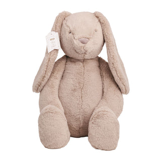 Plush bunny toy with a soft texture on a white background