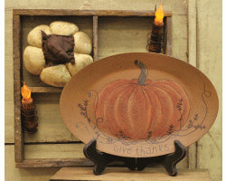 Give Thanks Pumpkin Plate Oval