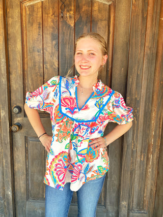 Cream Paisley Top