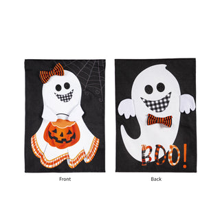 Halloween-themed reversible ghost garden flag