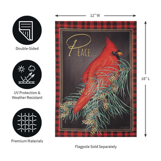 Cardinal Peace Burlap G Flag