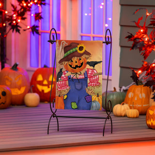 Halloween garden flag with scarecrow
