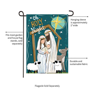 Oh Holy Night Burlap Garden Flag