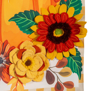 Fall Floral Pumpkin XL Flag