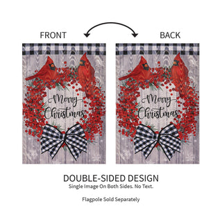 Country Berry Wreath Moire Garden Flag