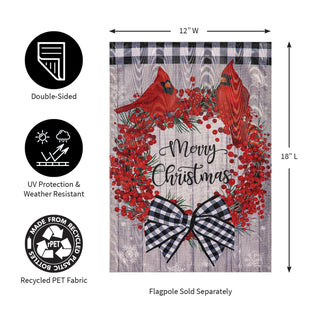 Country Berry Wreath Moire Garden Flag