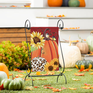 Animal Print Pumpkin Garden Suede Flag