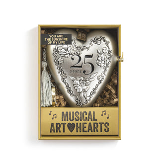 25th Anniversary Silver Musical Art Heart