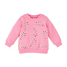 Load image into Gallery viewer, Kids Candy Cane Sweatshirt Med 2T-3T