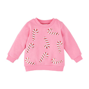 Kids Candy Cane Sweatshirt Lg 4T-5T