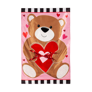 Valentine's Bear House Flag