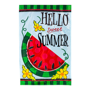 Hello Sweet Summer Applique House Flag