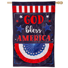 Load image into Gallery viewer, Patriotic God Bless America Applique House Flag