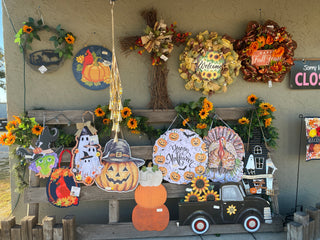 Pumpkin Stack Tin Door Hanger