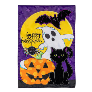 Halloween Friends Applique Garden Flag