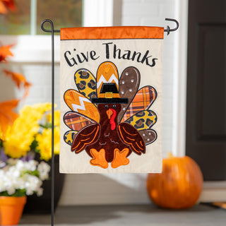 'Give Thanks' Thanksgiving Garden flag