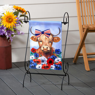 Patriotic Highland Cow G Flag