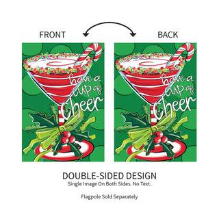 Have A Cup Of Cheer Applique Garden Flag