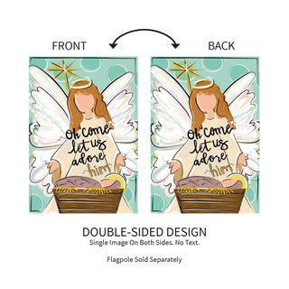Oh Come Let Us Adore Him Applique Garden Flag