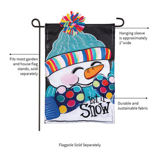 Let It Snow-Man Applique Garden Flag