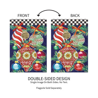 Happy Holidays Ornaments Applique Garden Flag