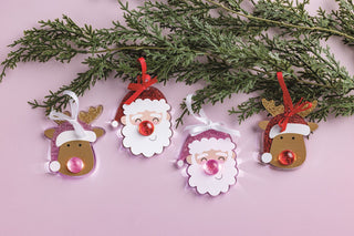 Pink Santa Light-Up Ornament