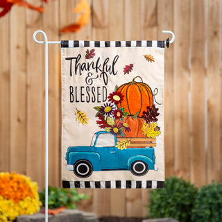 'Thankful & Blessed' Fall themed garden flag