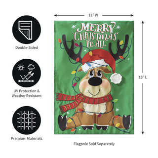 Merry Christmas to All Applique Flag