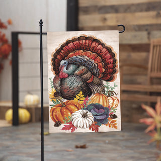Thanksgiving turkey garden flag