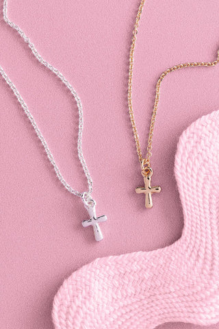 Silver Boxed Cross Necklace