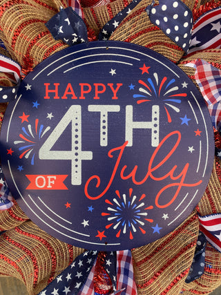 Wreath Mesh Patriotic 4th of July