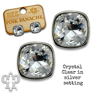 Earring Crystal Stud Sq