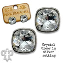 Earring Crystal Stud Sq
