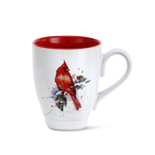 Cardinal and Holly Holiday Mug