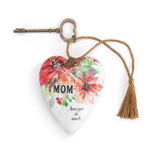 Mom Poinsettia Art Heart