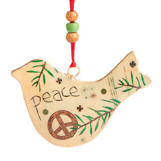 Peace Metal Bird Ornament