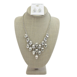 SILVER SET 18" JEWEL BIB