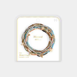 Beatitudes Cross Charm Bracelet - Gold