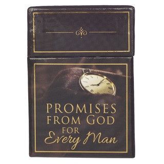 Book titled 'Promises from God for Every Man' with a decorative cover on a white background
