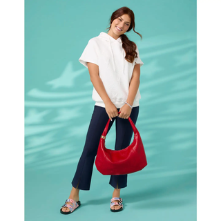 Georgie Front Seam Capri - Navy L/XL