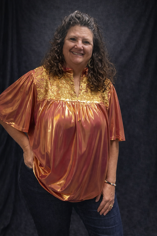 Champagne Toast V-Neck Top