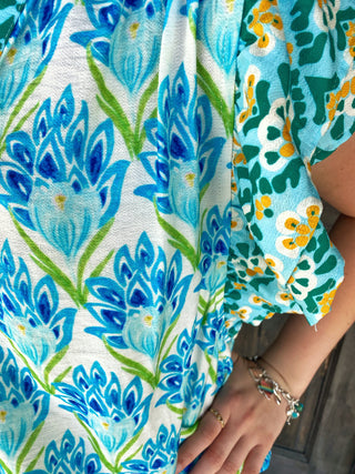 Turquoise Floral Print