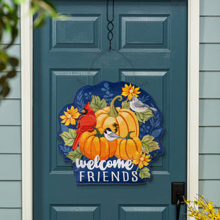 Dual-sided fall door hanger 'Welcome Friends'