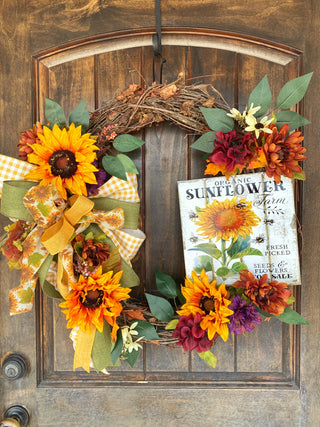 Wreath Grapevine Sunflower