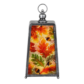 Harvest Glass and Metal LED Lantern, 15"H